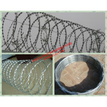 Hot Dipped Razor Wire, aço inoxidável Razor Barbed Wire